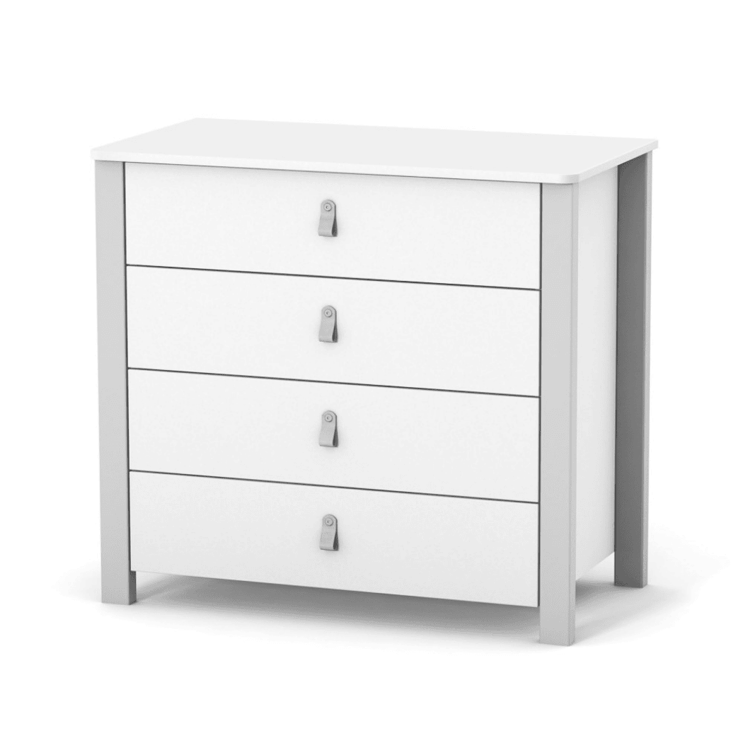 Dětská komoda Zukko Gekko Kids, 90x50x85cm, Bílá / Šedá